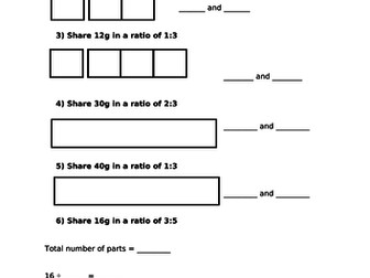 Scaffolded Worksheet: Sharing in a Given Ratio
