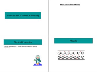 Overview of Chemical Bonding GCSE Powerpointwith Scaffolded Handout - Covalent Ionic Metallic