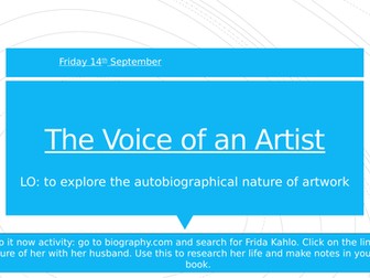 Autobiographical writing - writing as an artist