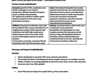 Globalisation, Edexcel A level Geography revision notes