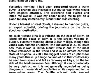 Travel Writing Mount Etna