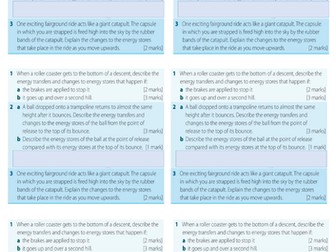 P1.1 Changes in energy stores and P1.2 Conservation of energy (AQA)