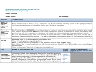NPQML Final Assessment (2017)  - Finished and passed.