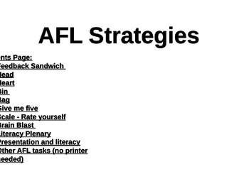 Geography AFL Strategies and Resources