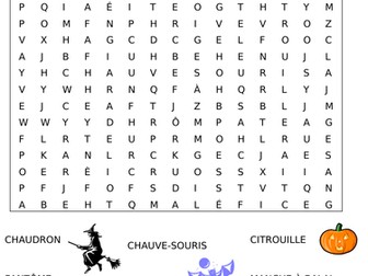 FRENCH HALLOWEEN WORDSEARCH