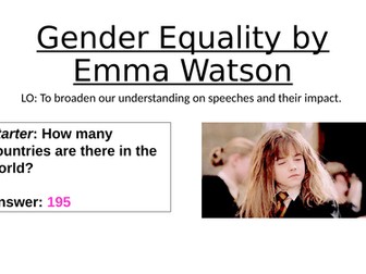 Gender Equality (Using Emma Watson's UN Speech)