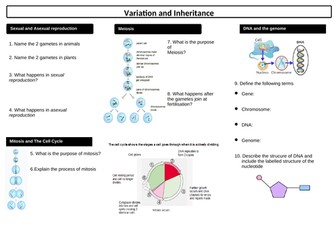 AQA Biology combined science - Variation and Inheritance revision