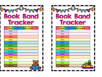Book Band tracker for reading record diary