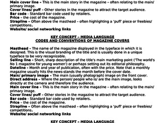 Introduction to Codes and Conventions of Magazine Covers - Eduqas Media Studies