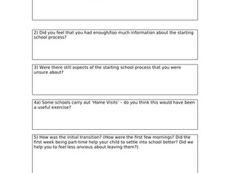 EYFS Parent Questionnaire