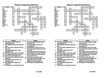 Element Compound Mixture crossword