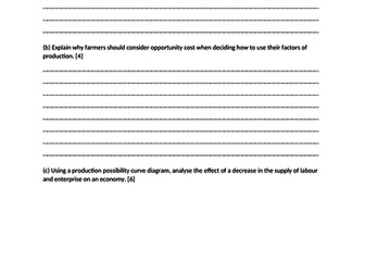 The Economic Problem, Factors of Production, Opportunity cost & PPC