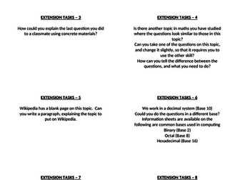 Maths - HOTS Extension work