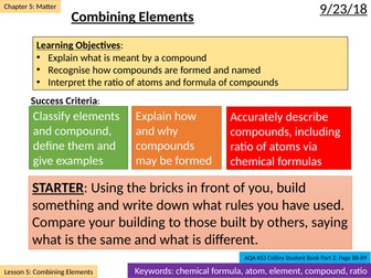 NEW AQA KS3 - Matter - Lesson 5 - Combining Elements