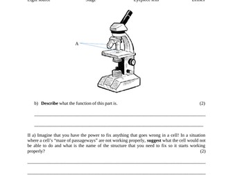 IB MYP Science Summative Assessment - Cells