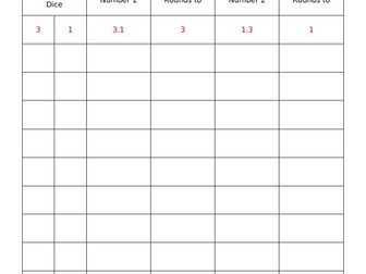 Decimal game--round the dice