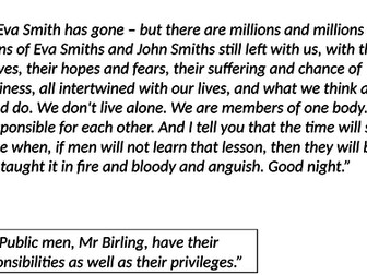 An Inspector Calls wall display