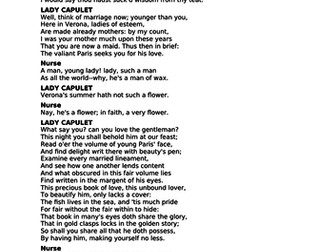 Romeo and Juliet - Act 1 scene 1 to Act 1 scene 4.