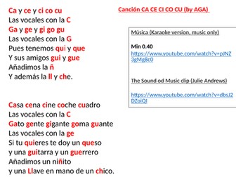 Song to practise Spanish phonics