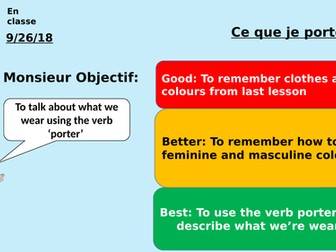 Clothing and porter French