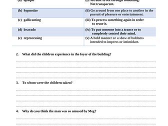 A Wrinkle In Time Activities For Chapters 7 12 Teaching Resources