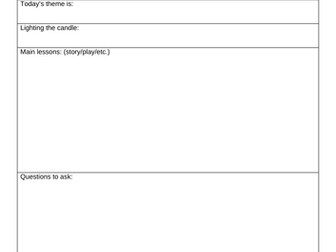 Collective Worship Planning Sheet