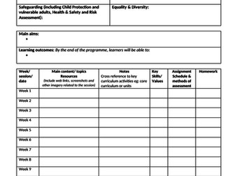 Scheme of Work template (Word)