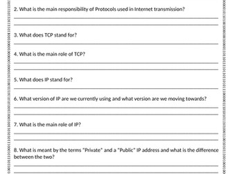 Level 2 BTEC I&CT - U1LAB - Network Protocols - Worksheet