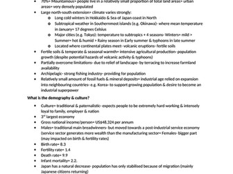 NEW AQA GEOG HUMAN- POP & ENV CASE STUDY NOTES- GRADE A