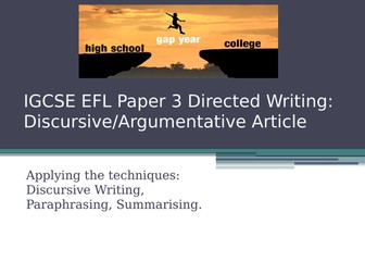IGCSE EFL Paper 3 Directed Writing Exam Practice