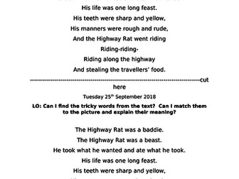 The Highway Rat- Close Reading of the first page