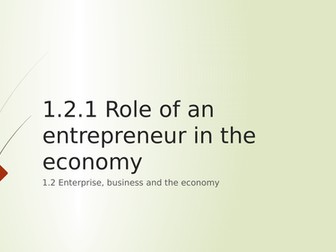 1.2 Role of entrepreneur in economy