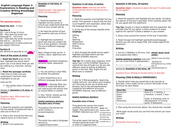 Language Paper 1 and 2 knowledge organiser