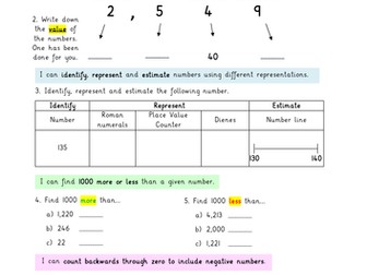 Year 4 Maths Assessment 1 - Place Value