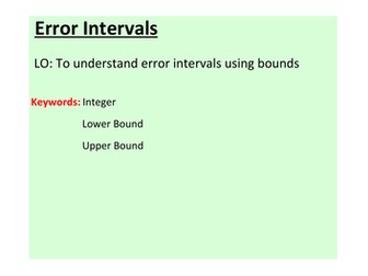 error intervals including worded problems and reasoning