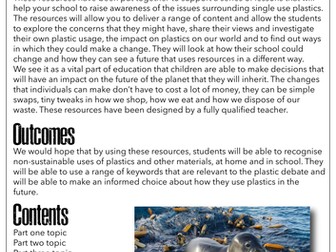 Plastic Free Lesson Plan Resource