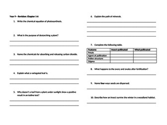 Cambridge Science Checkpoint 3 Revision Worksheets by Sciences
