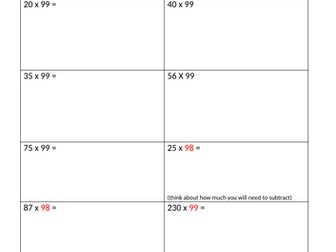 Round and Adjust Multiplication method - KS2 - Homework 3 levels