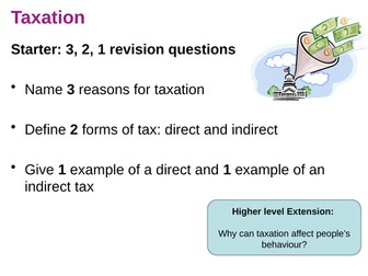 Types of Taxation (Progressive, regressive, proportional)