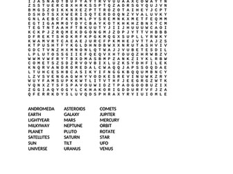 Solar System Word search - starter or Plenary