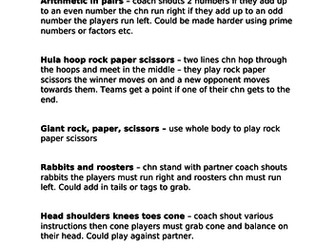 P.E a list of fun and active warm-up games