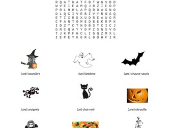 French Halloween Wordsearch