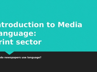 Lesson 3: Media Language (OCR A Level Media Studies)