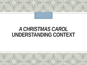 A Christmas Carol - Stave 1 and Context