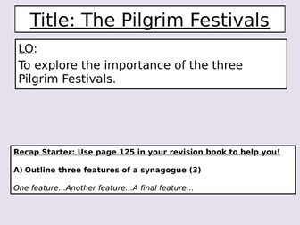 Jewish Pilgrim Festivals