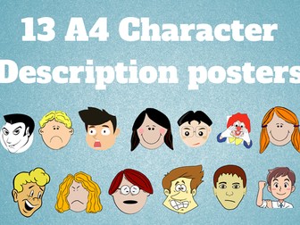 13 A4 Character Description Posters