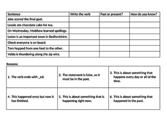 Identify the verb, and decide whether it is past or present tense.
