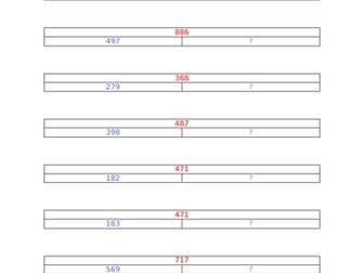 Subtraction- part part whole 3 digit