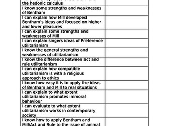 Utilitarianism revision booklet Eduqas/Wejec A Level Religious Studies/Ethics