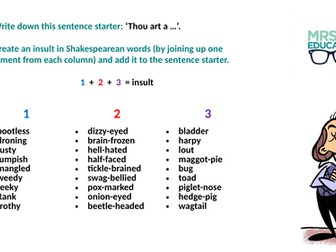 Shakespeare Insult Grid
